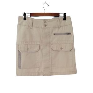 Mossissue Tan 100% Cotton Button Up Utility Skirt Size 9